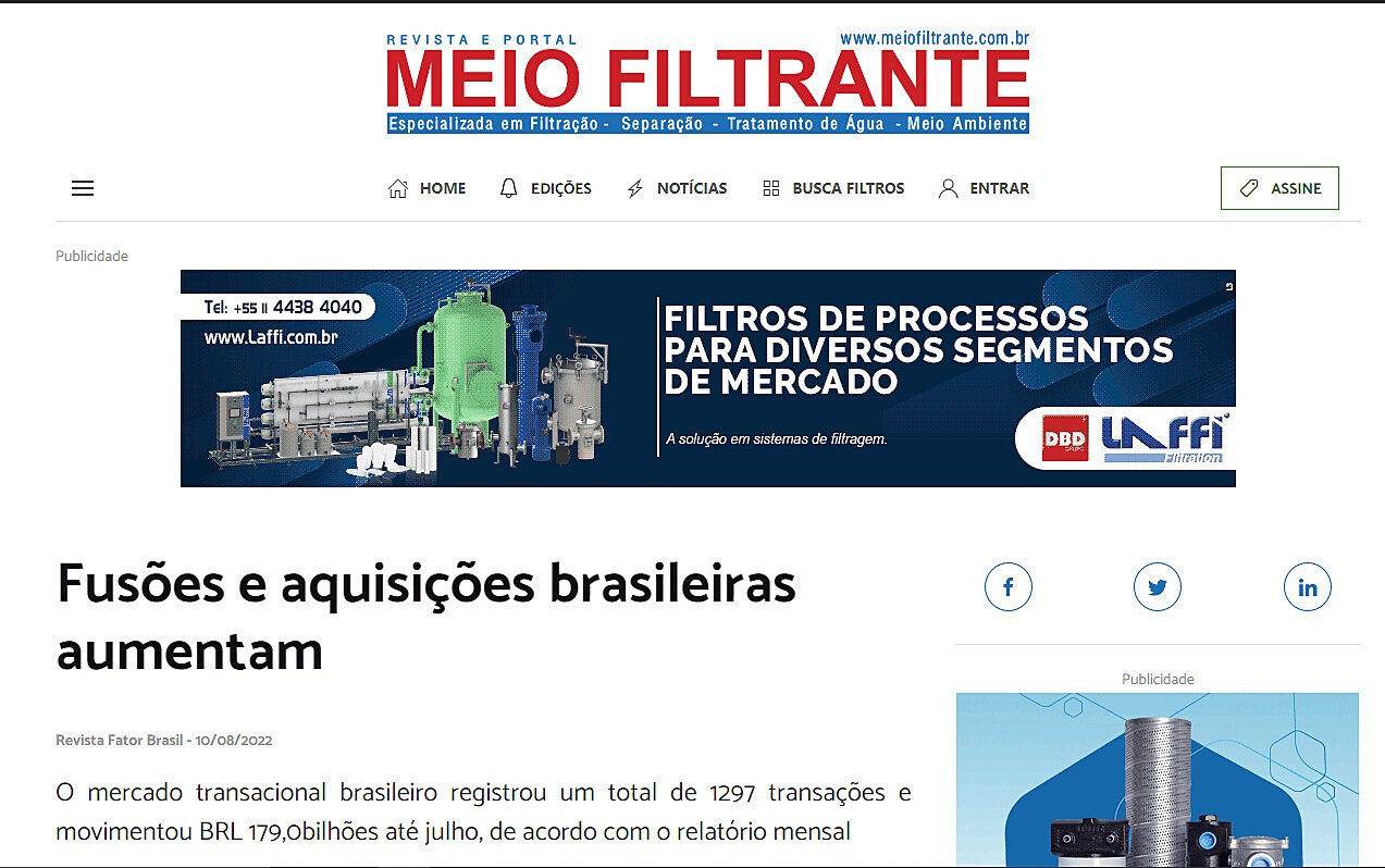 Fuses e aquisies brasileiras aumentam